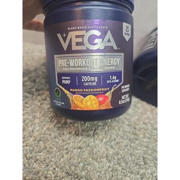Lot Of 2 Vega Pre-Workout Energy, Mango Passionfruit, 8.5 oz (240 g) - Picture 7 of 8